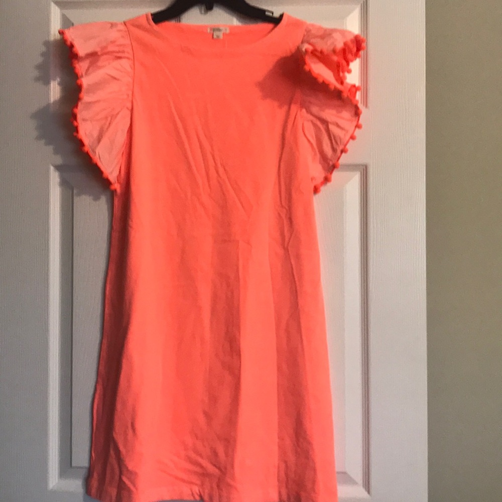 Crewcuts J. Crew Ruffled Sleeves with Pom Pom Trim